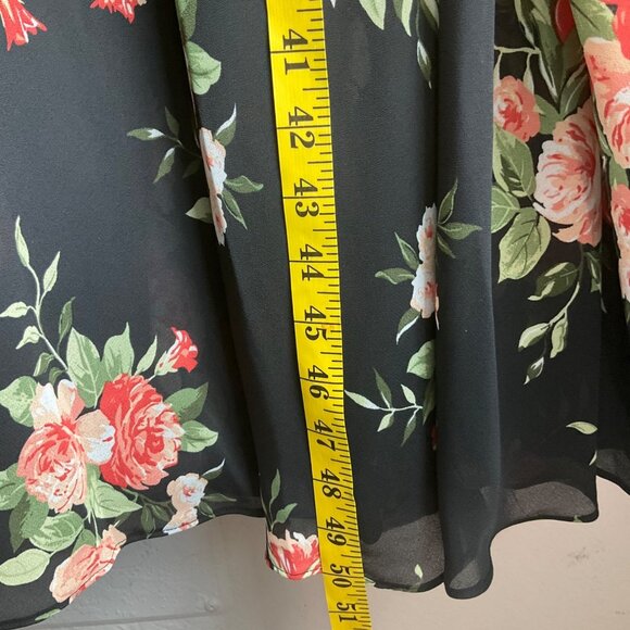 Petite Sophisticate 8P Y2K Black Floral Maxi Dress Sleeveless Fit & Flare Fairy - Picture 4 of 12